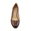 6 cm High Heel Chengdu Shoe Factory Ladies Brown Leather Shoes Size 42